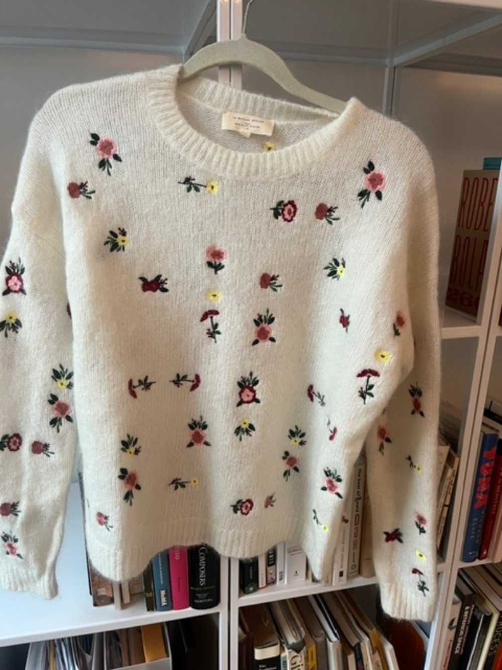 Sezane Sweater with Floral Embroidery Size S (Clement Jumper)